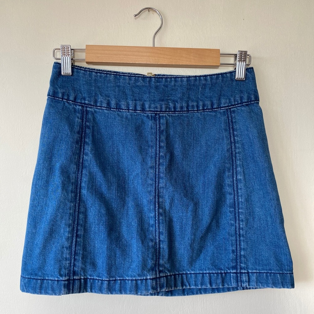 Free People Mini Jean Skirt